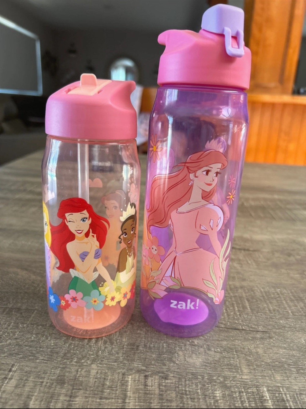Zak! Kids Pink Princess Water Bottle - Disney Princess Design